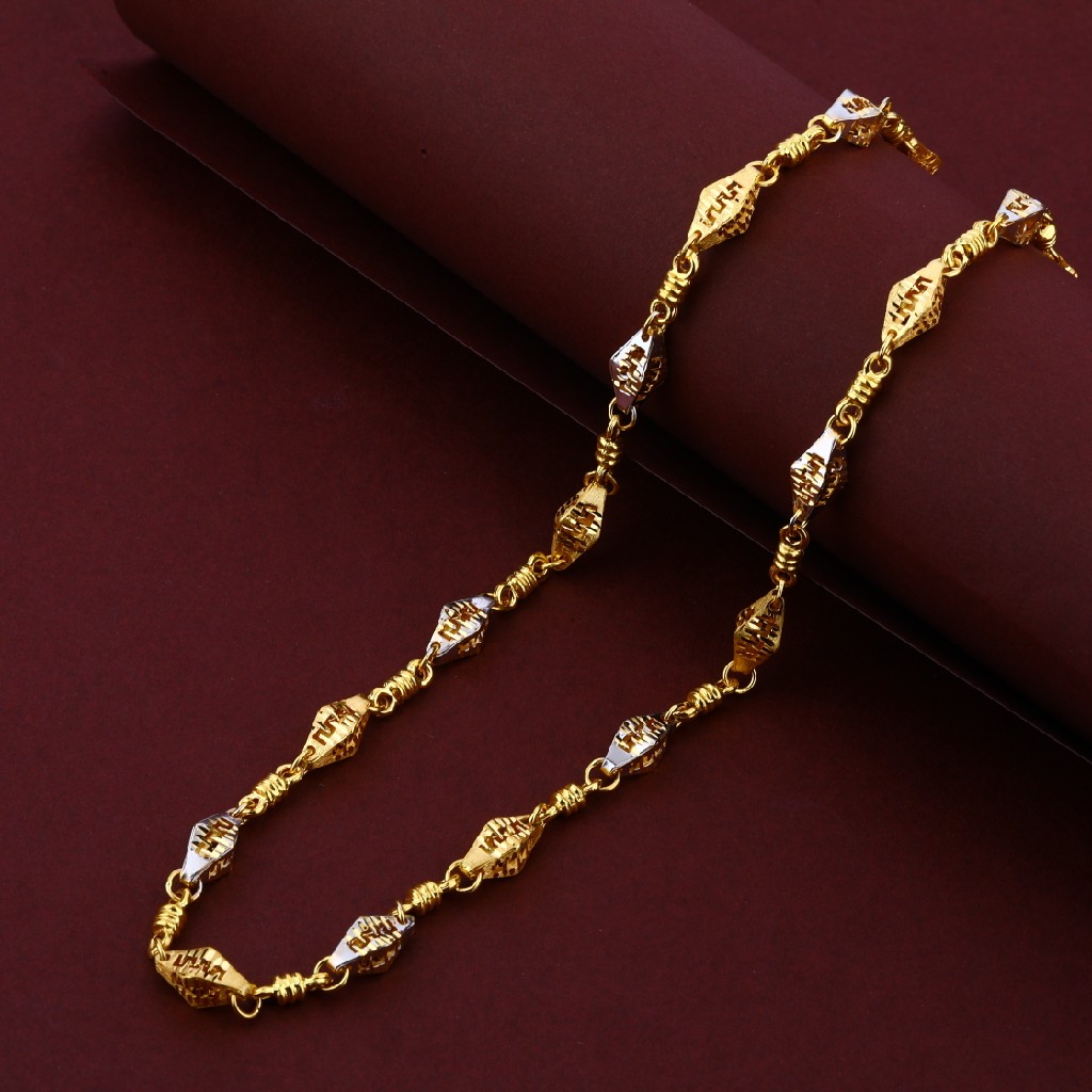 Mens Exclusive 916 Gold Cz Plain Turkey Chain-MTC18