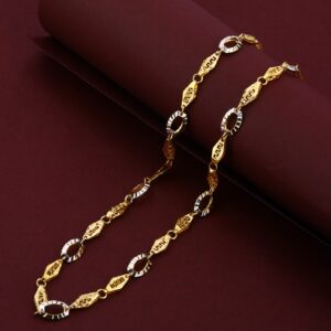 Mens 22K Gold Turkey Fancy Plain Chain-MTC17