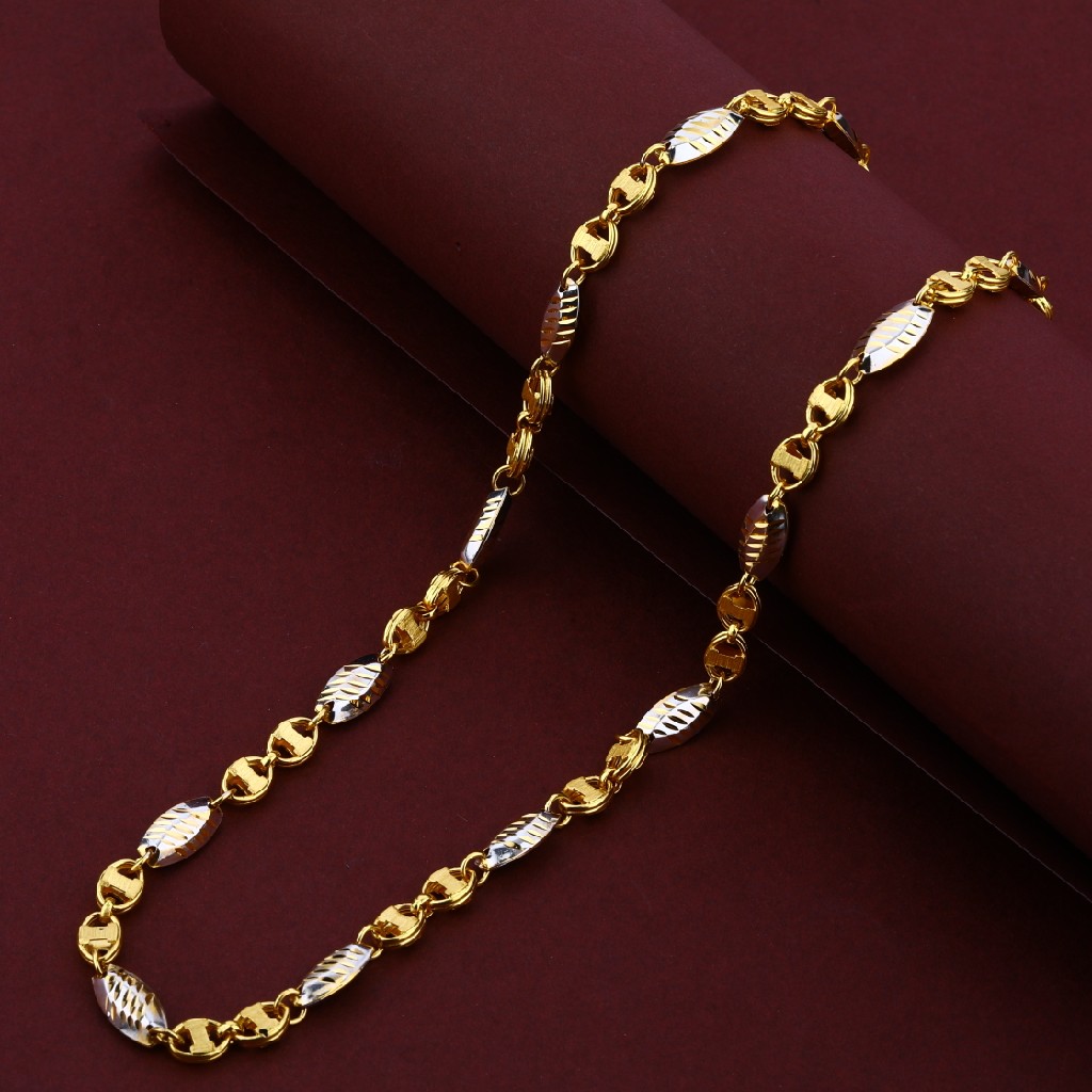 Mens 22K Italian Gold Plain Turkey Fancy Chain-MTC15