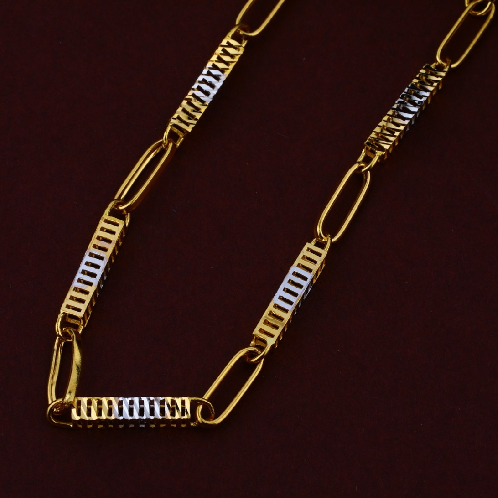 Mens 916 Designer Gold Plain Rodium Italian Turkey Cz Chain-MTC14 - Image 2