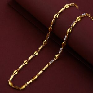 Mens Exclusive Plain Gold Cz Italian Turkey Chain-MTC11