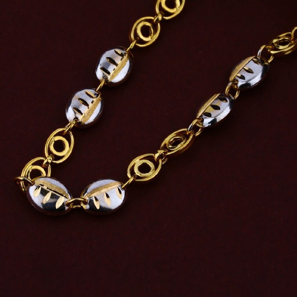 Mens Italian Gold Turkey 22K Plain Cz Chain-MTC08 - Image 2