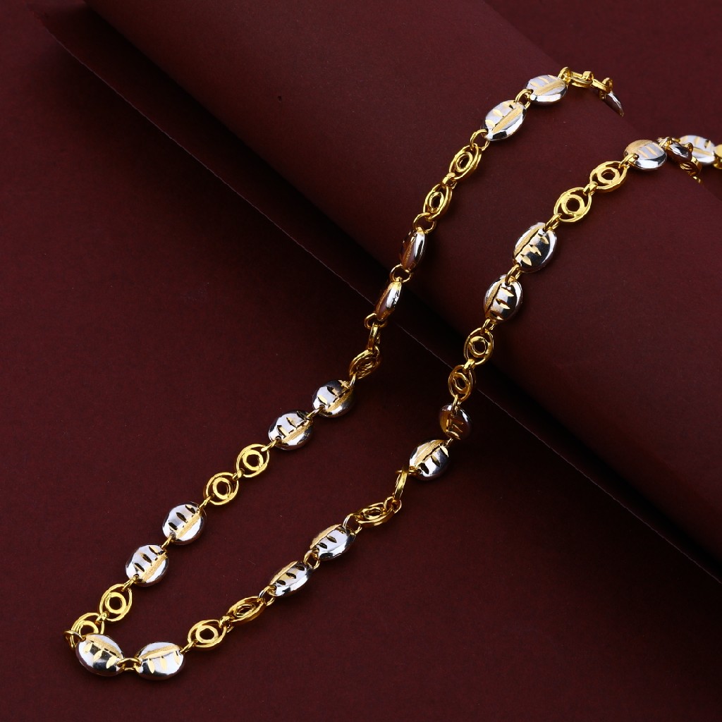 Mens Italian Gold Turkey 22K Plain Cz Chain-MTC08