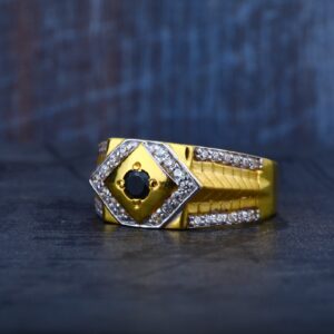 Mens 916 Daily Wear Gold Cz Fancy Ring-MR65