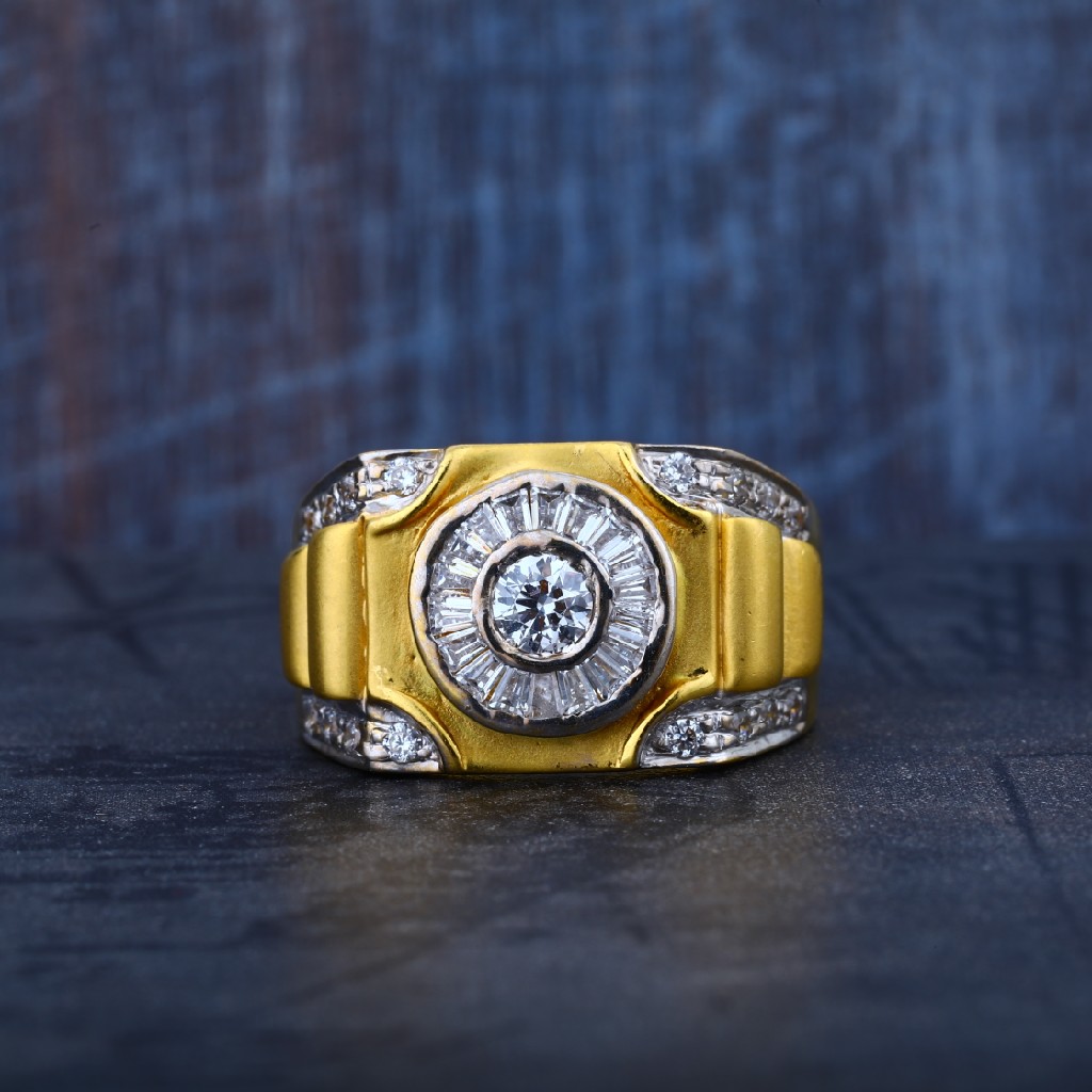 Mens Om God Gold Cz Daily Wear 22K Ring-MR58 - Image 2
