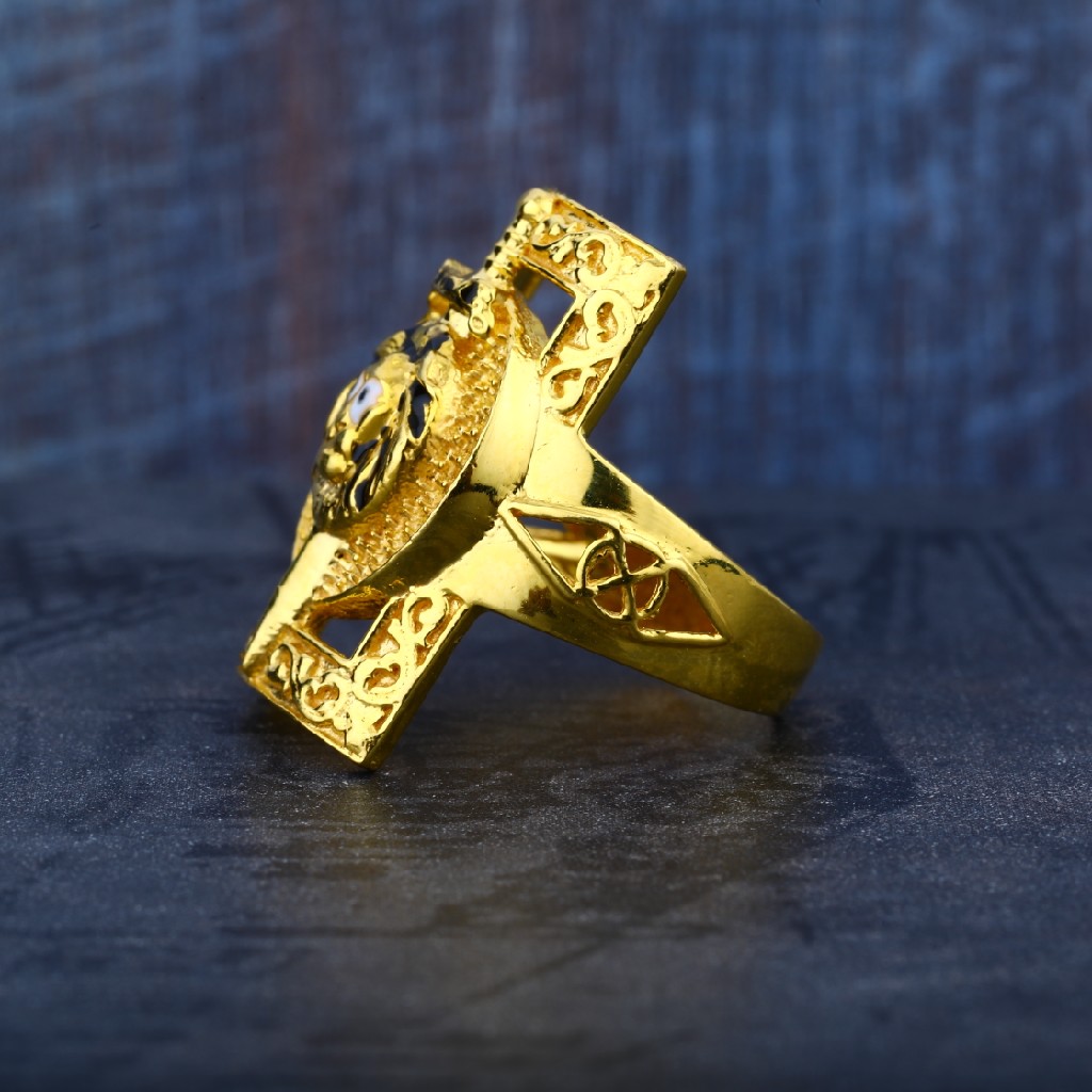 Mens Plain 916 Desinger Exclusive Gold Ring-MR51 - Image 3