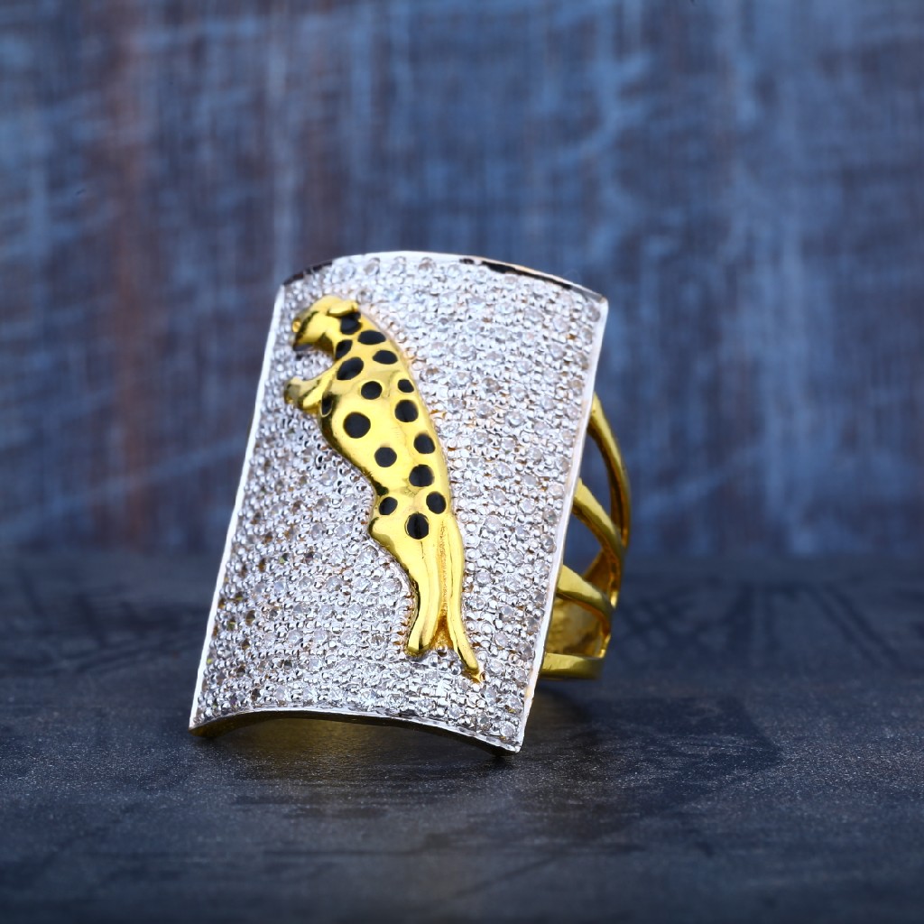 Mens Exclusive Jaguar Gold 22K Ring-MR48