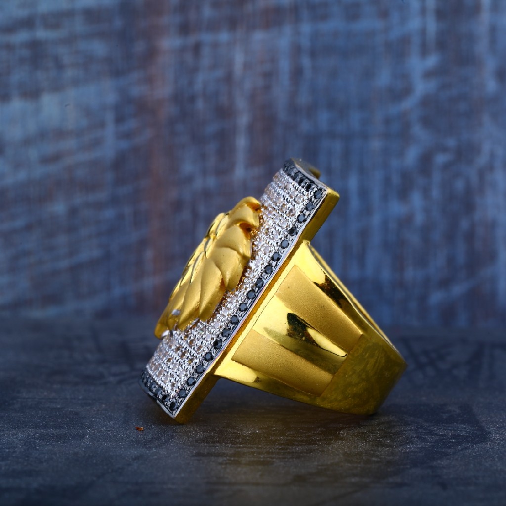 Lion Design Exclusive Mens Gold Designer 22K Ring-MR46 - Image 3