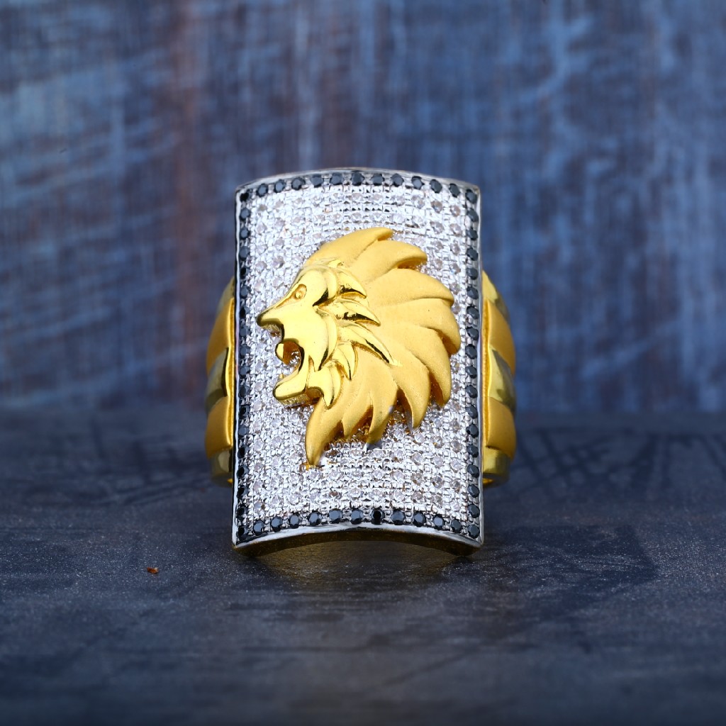 Lion Design Exclusive Mens Gold Designer 22K Ring-MR46 - Image 2