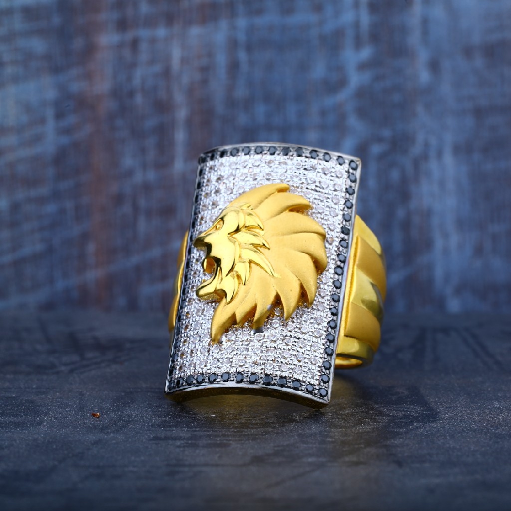 Lion Design Exclusive Mens Gold Designer 22K Ring-MR46