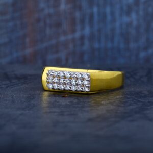 Mens 916 Exclusive Simple Daily Wear Gold Ring-MR43