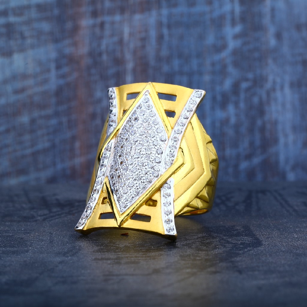 Mens 916 Gold Long Exclusive Simple Ring-MR42