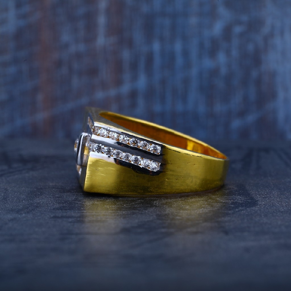 916 Gold Fancy Simple Mens Ring-MR41 - Image 3