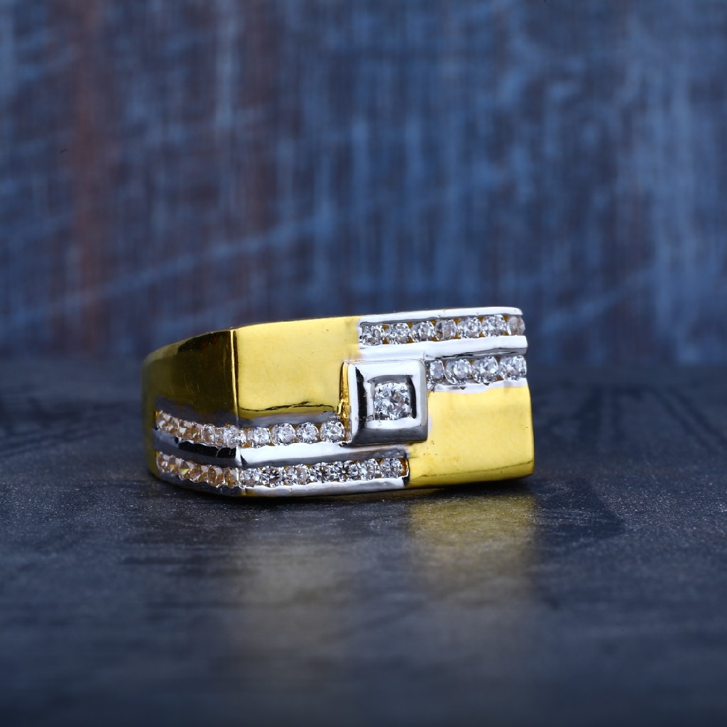 916 Gold Fancy Simple Mens Ring-MR41 - Image 2