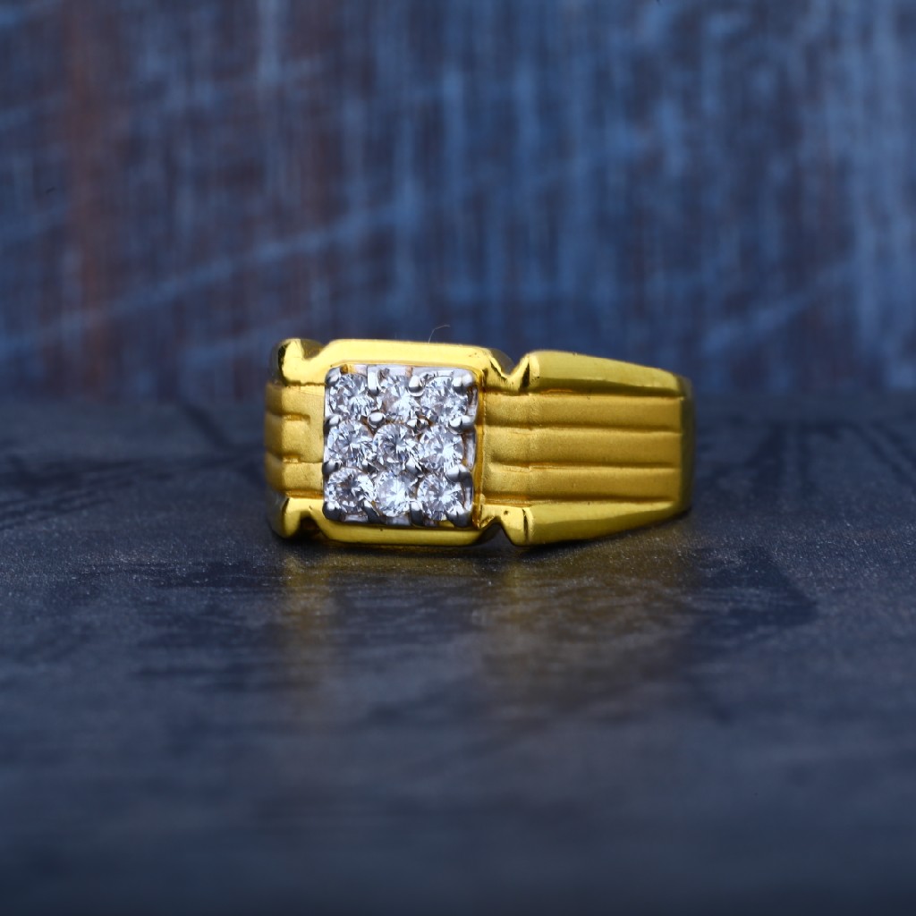 Exclusive 9 Stone Gold Mens Simple Exclusive Ring-MR38