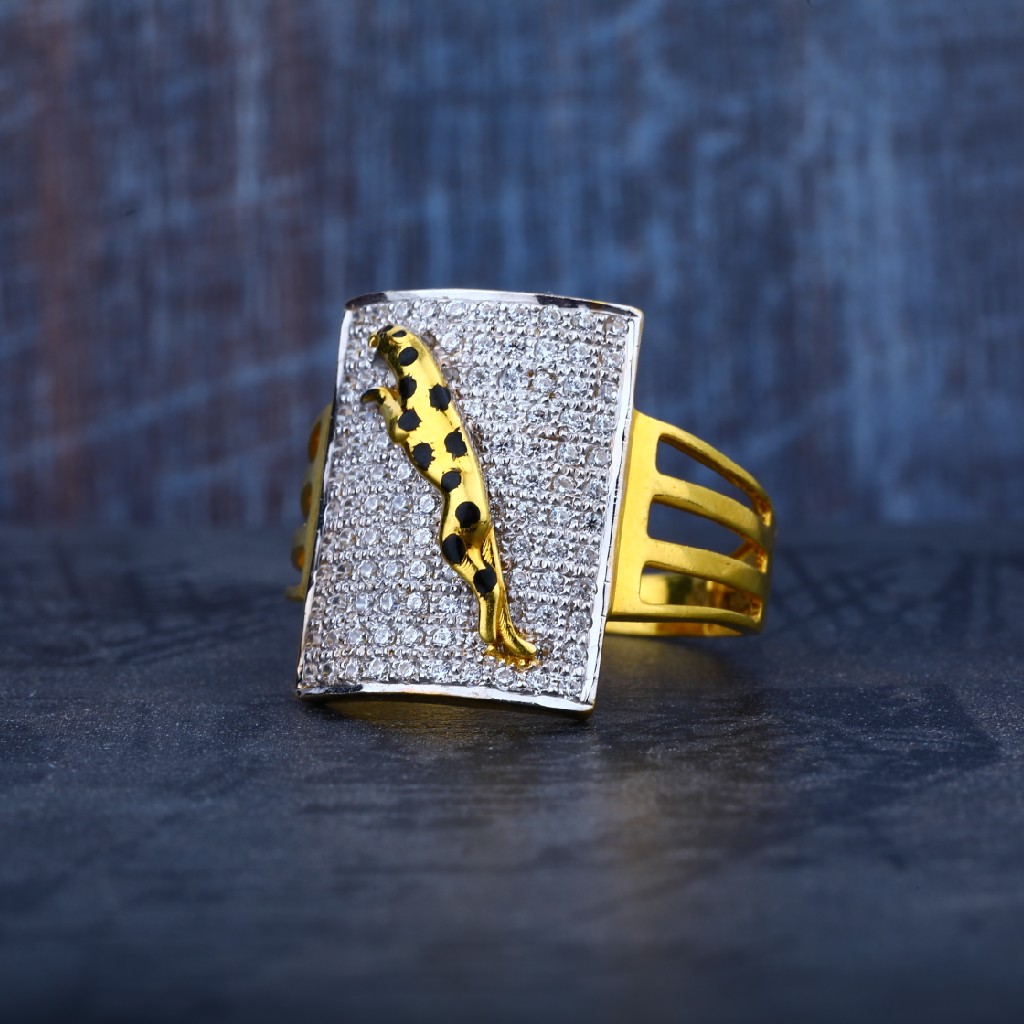 Mens Exclusive Gold Jaguar Daily Wear 916 Ring-MR33