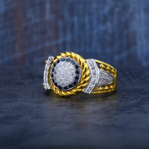 916 Gold Mens Daily Wear Rodium Fancy Ring-MR31