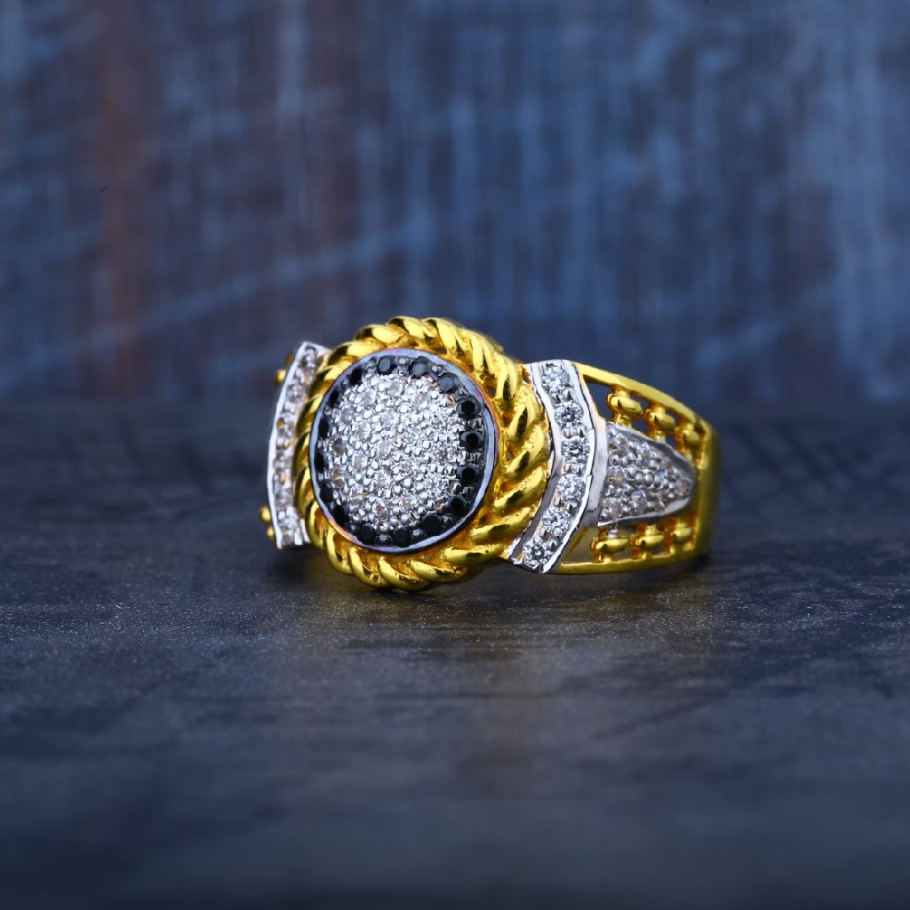 916 Gold Mens Daily Wear Rodium Fancy Ring-MR31