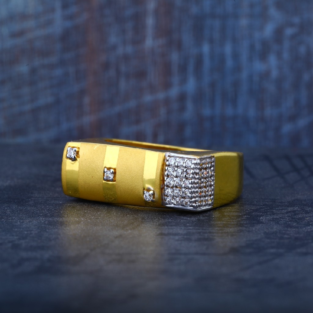 Mens Daily Wear Simple 22K Dull Finsih Gold Ring-MR30