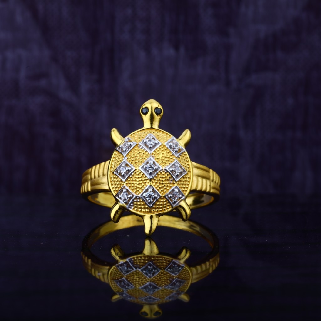 Mens daily wear 916 kachua gold ring-mgr52 - Image 2