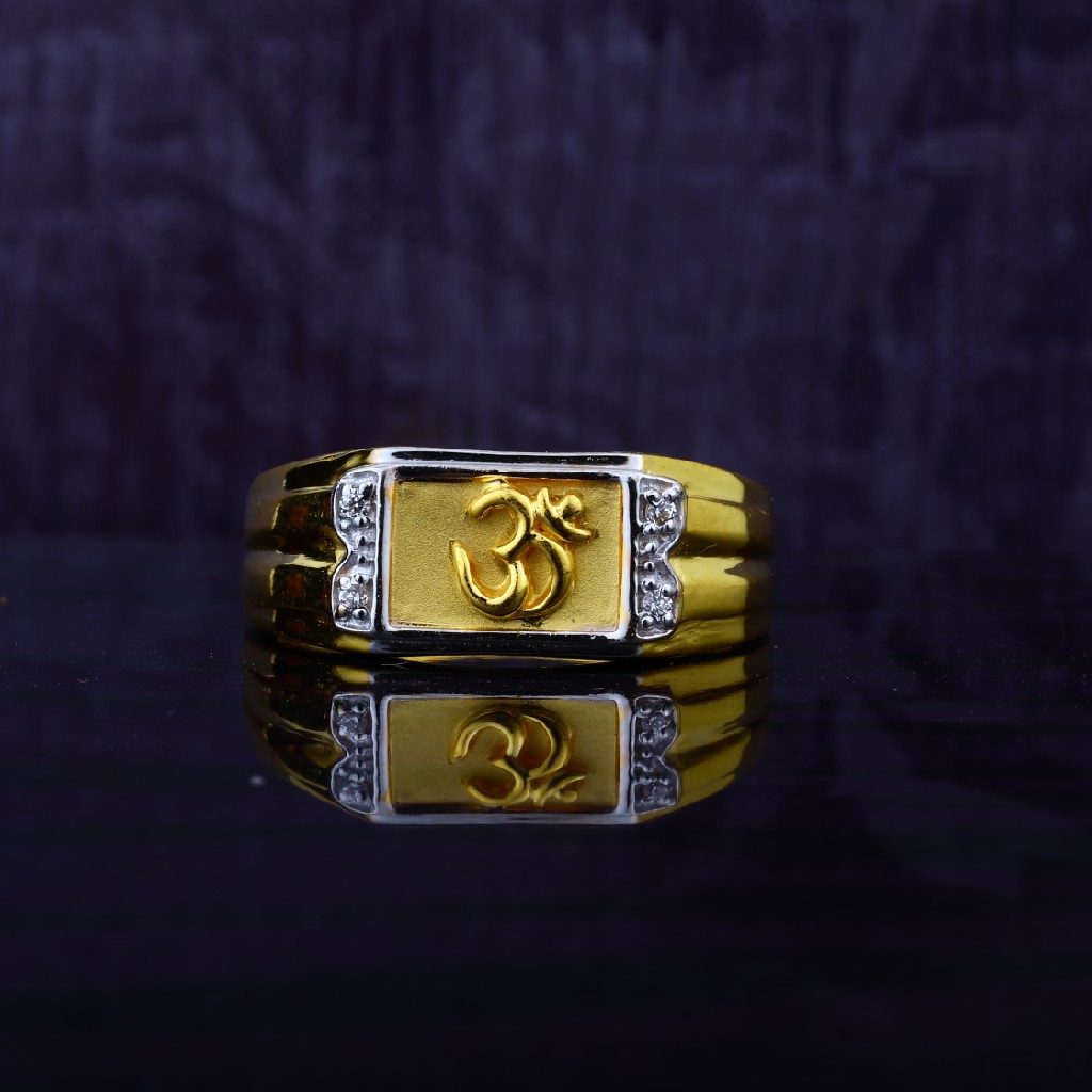 Gold 916 mens god ring-mgr51 - Image 2