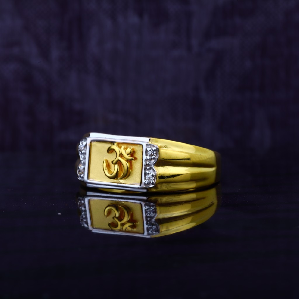 Gold 916 mens god ring-mgr51