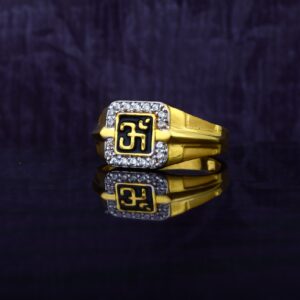 Mens 22K Gold Exclusive Om God Ring-MGR50