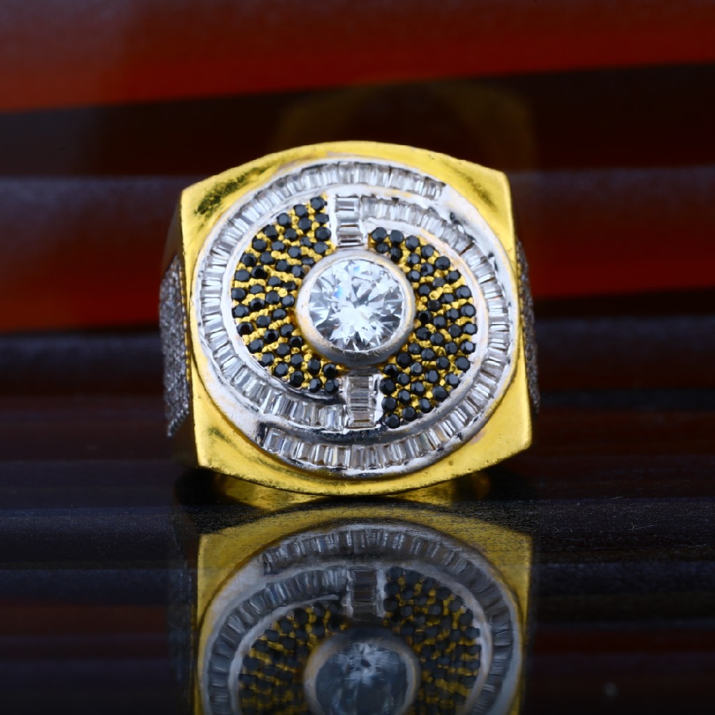Mens 916 Gold Heavyweight Designer Ring-MHR49 - Image 2