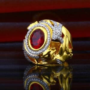 Nens Exclusive Colour Stone Designer 916 Gold Ring-MHR46