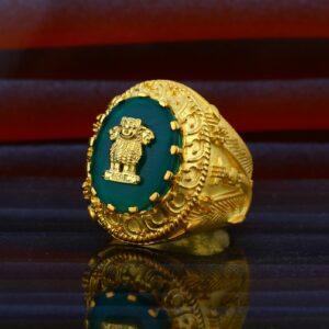Mens Exclusive Heavy Weight Ashok Stambh Gold Desinger Ring-MHR44
