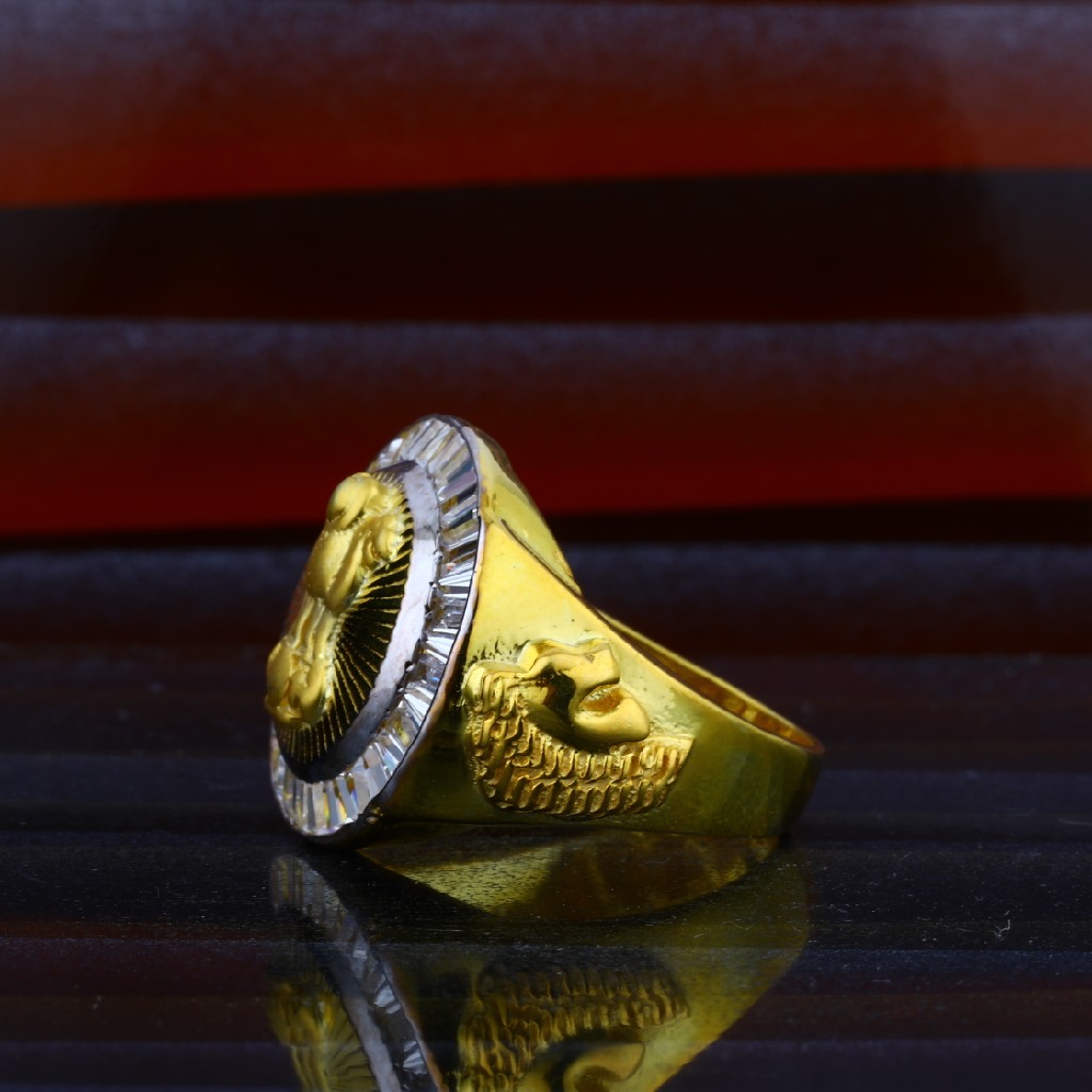 916 Mens Fancy Gold Heavy Ring-MHR30 - Image 3