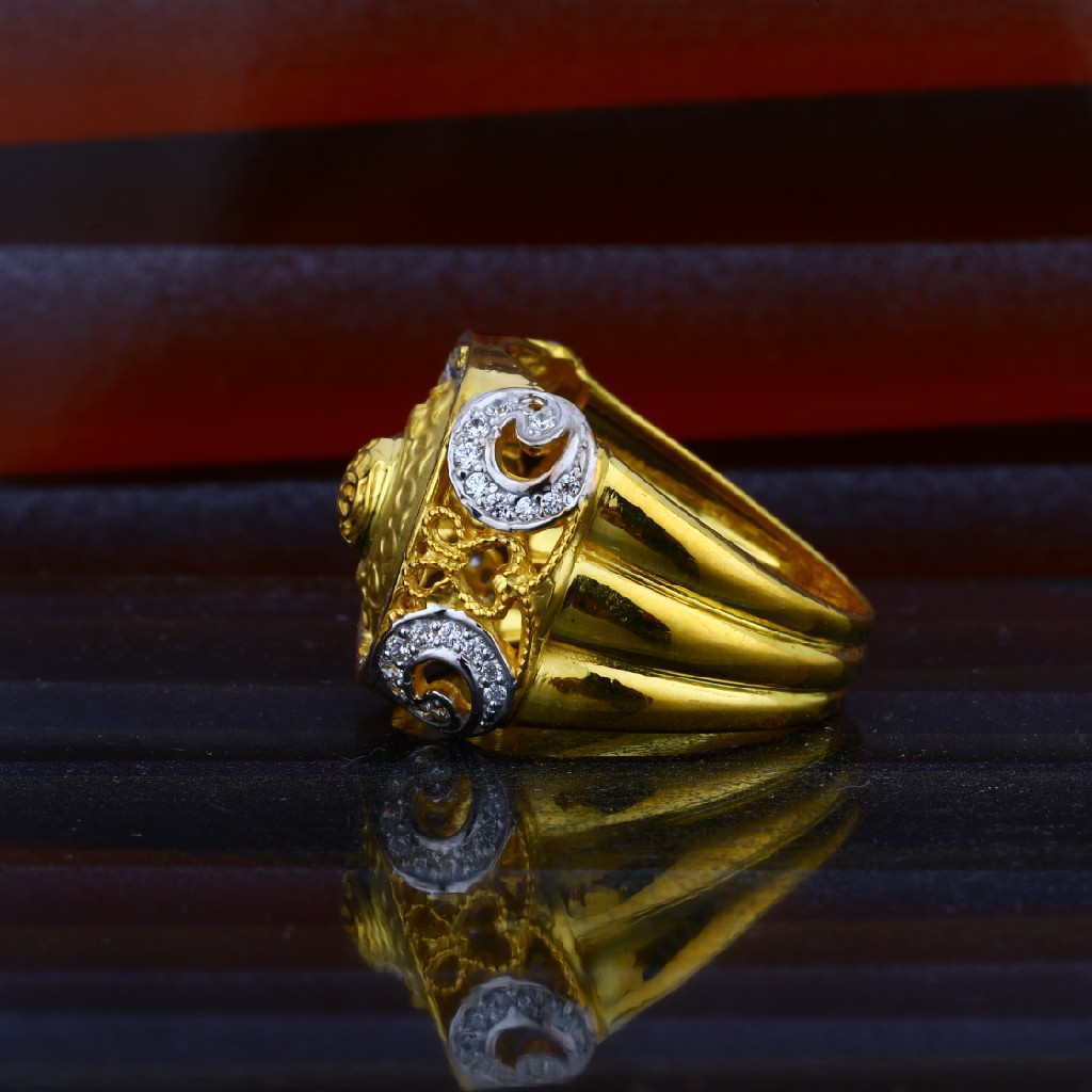 Mens 22ct Gold Modern Gold Ring-MHR28 - Image 3