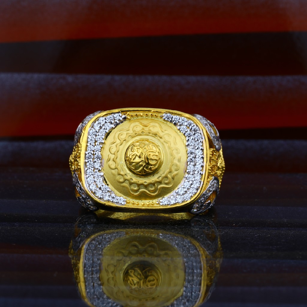 Mens 22ct Gold Modern Gold Ring-MHR28 - Image 2