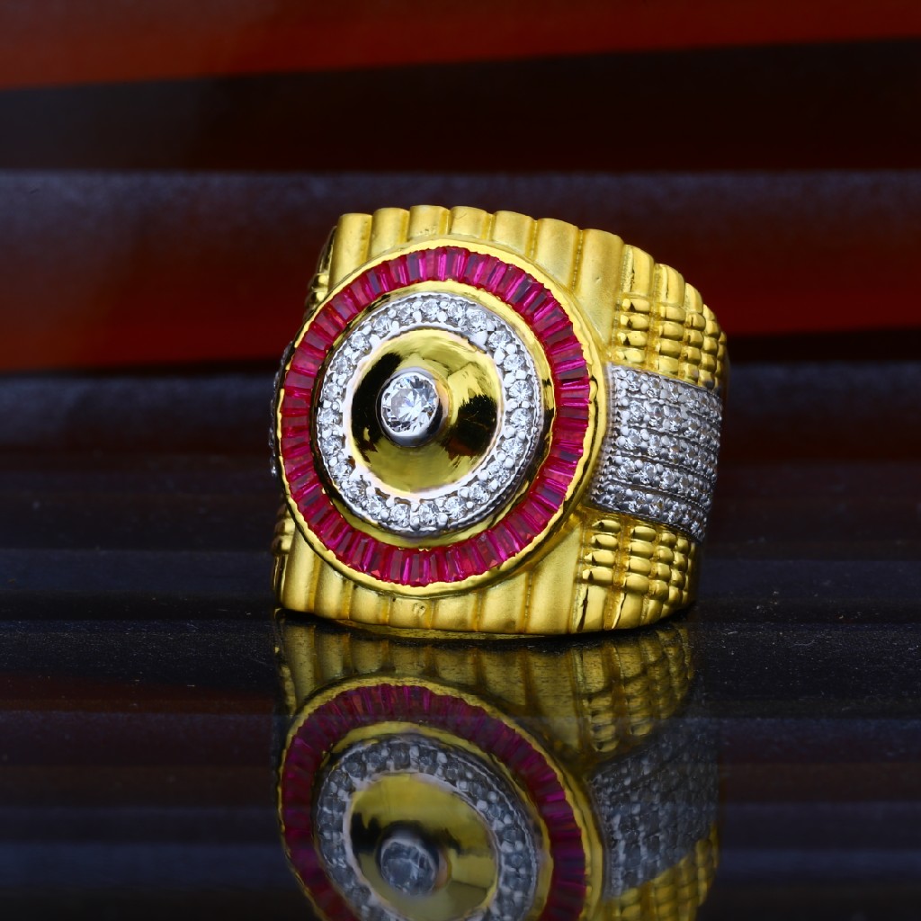 Mens Heavy Weight Gold 22ct Fancy Gold Ring-MHR27