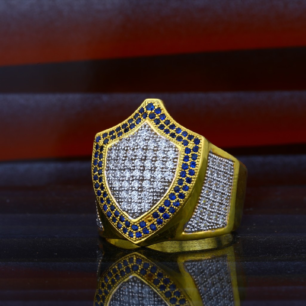 22ct Exclusive Mens Colourful Stone Gold Ring-MHR26