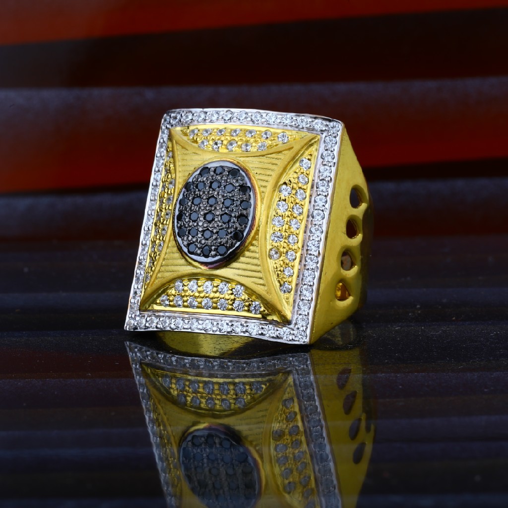 Mens 916 Long Heavy Fancy Gold Ring-MHR23