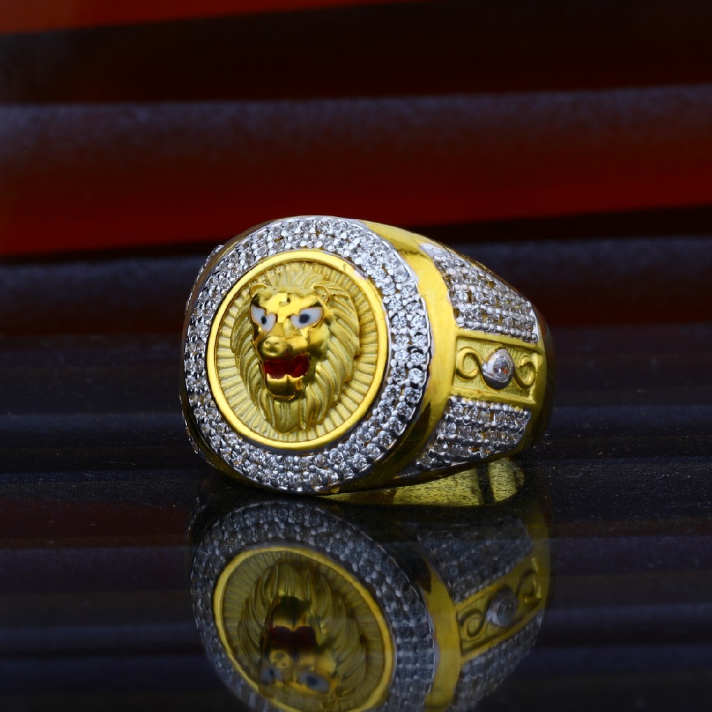 Mens Exclusive Lion King 916 Heavy Gold Ring-MHR22