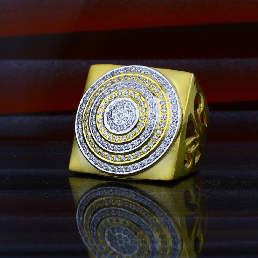 Mens Fancy Square Shape 22ct Gold Ring-MHR18