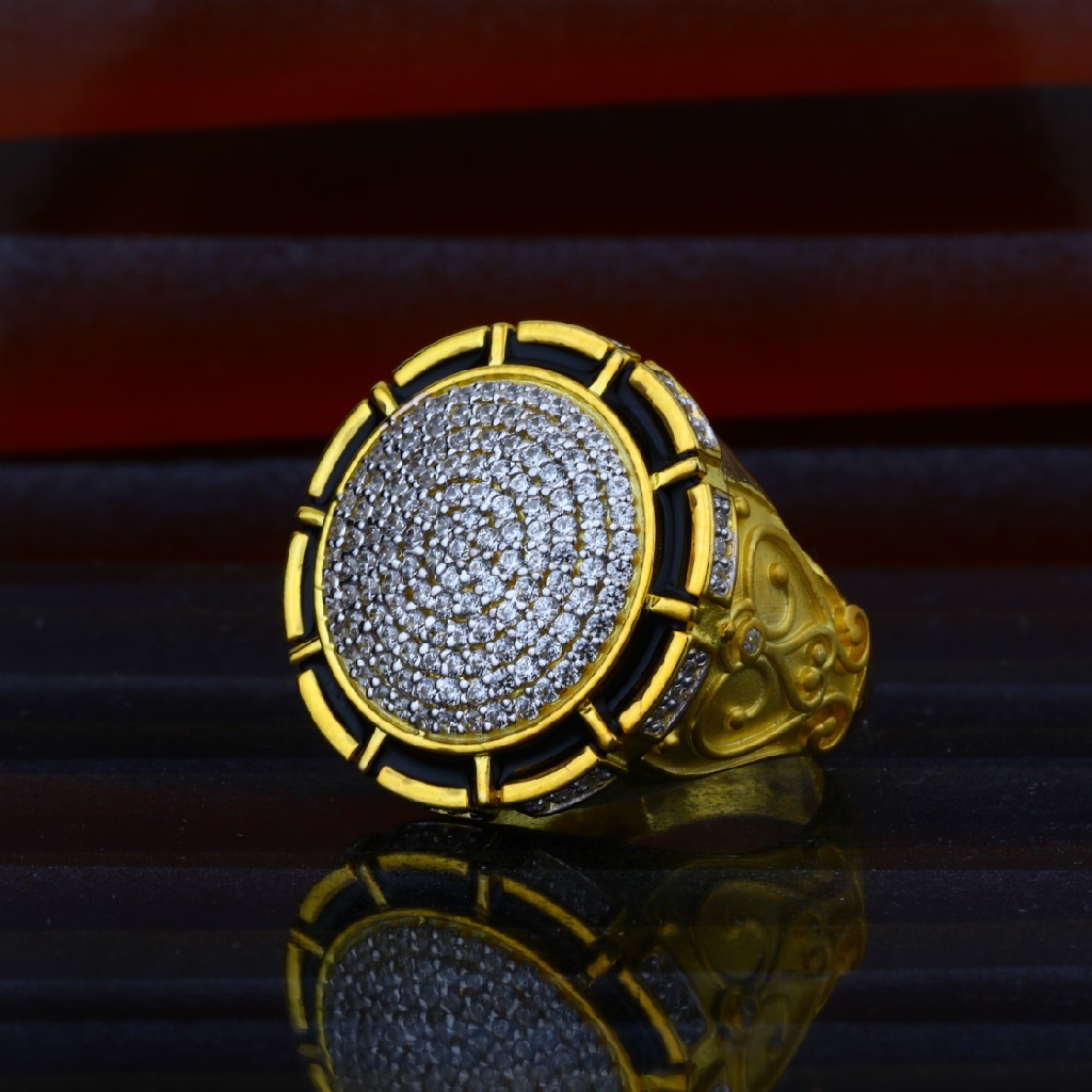 Mens Fancy Round 916 Gold Heavy Ring-MHR05