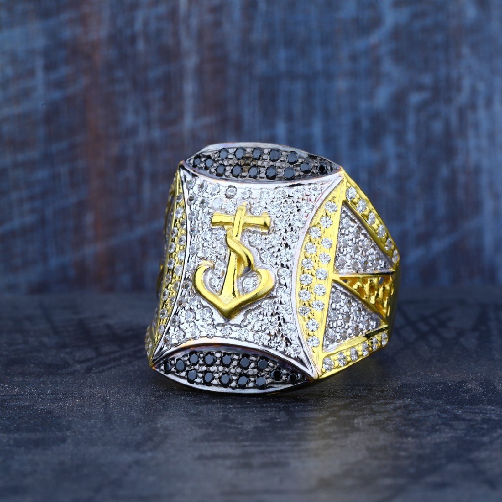 Mens Heavy Cz Gold 916 Fancy Ring-MR20
