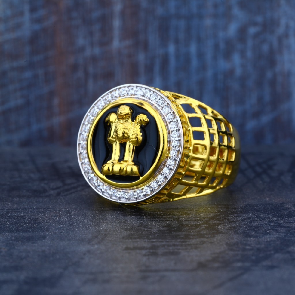 916 Exclusive Mens Ashok Stambh Gold Ring-MR19