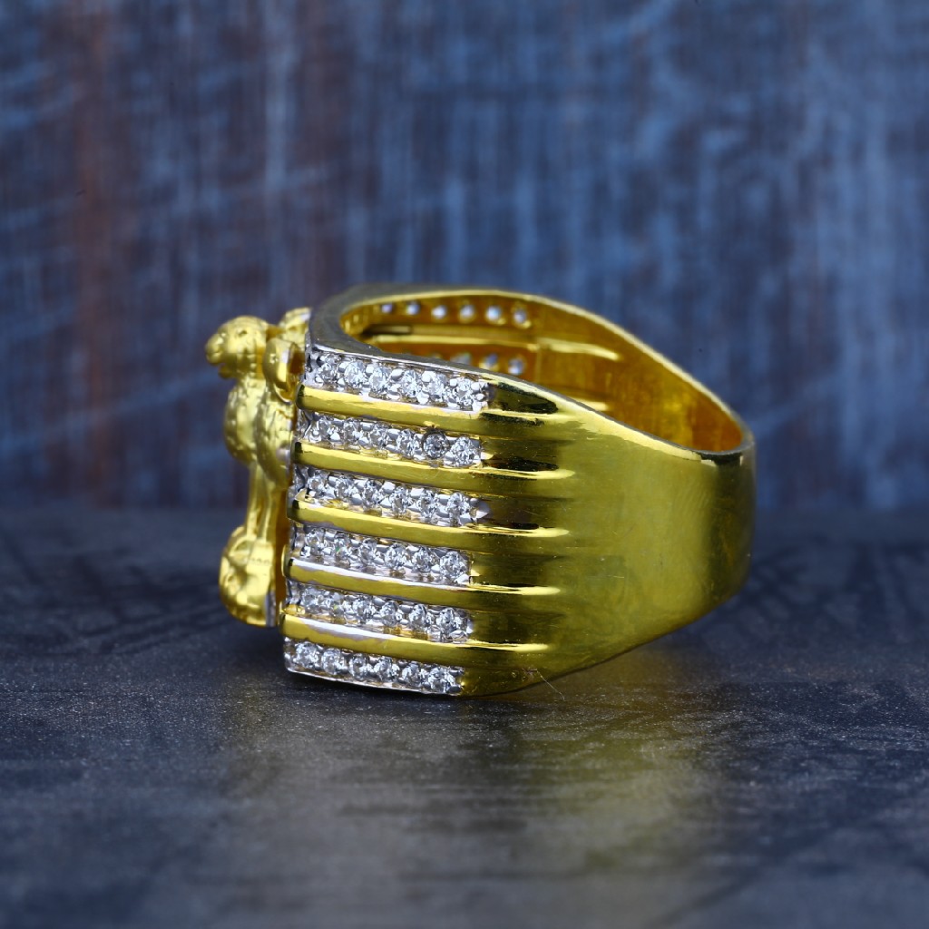 Mens 916 Cz Gold Fancy Ring-MR18 - Image 3