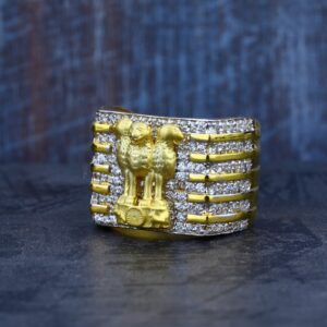 Mens 916 Cz Gold Fancy Ring-MR18
