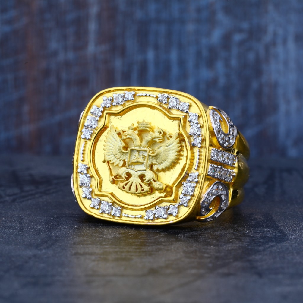 Mens 916 Exclusive Heavy Fancy Gold Ring-MR16