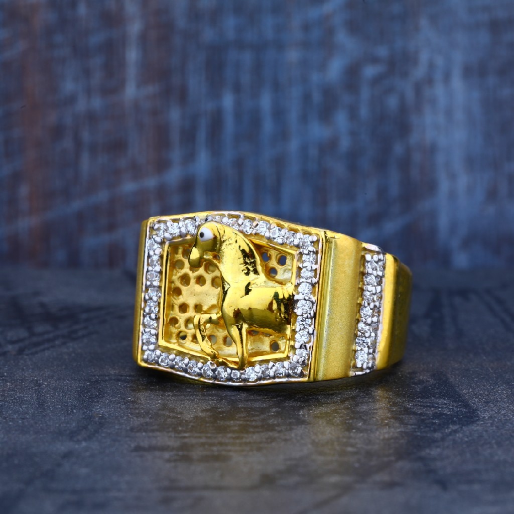 Horse Design Mens 916 Gold Ring-MR06