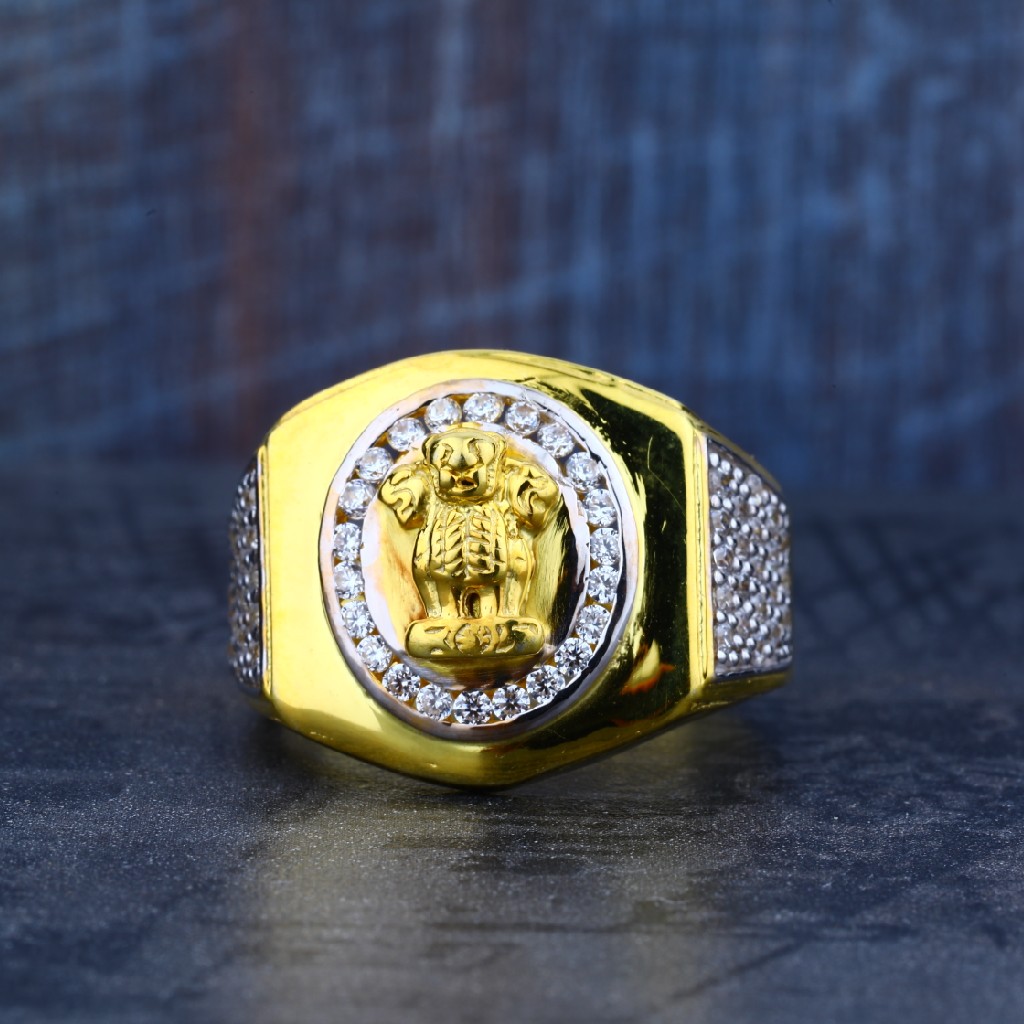 Mens 916 Fancy Daily Wear Gold Ring-MR01 - Image 2