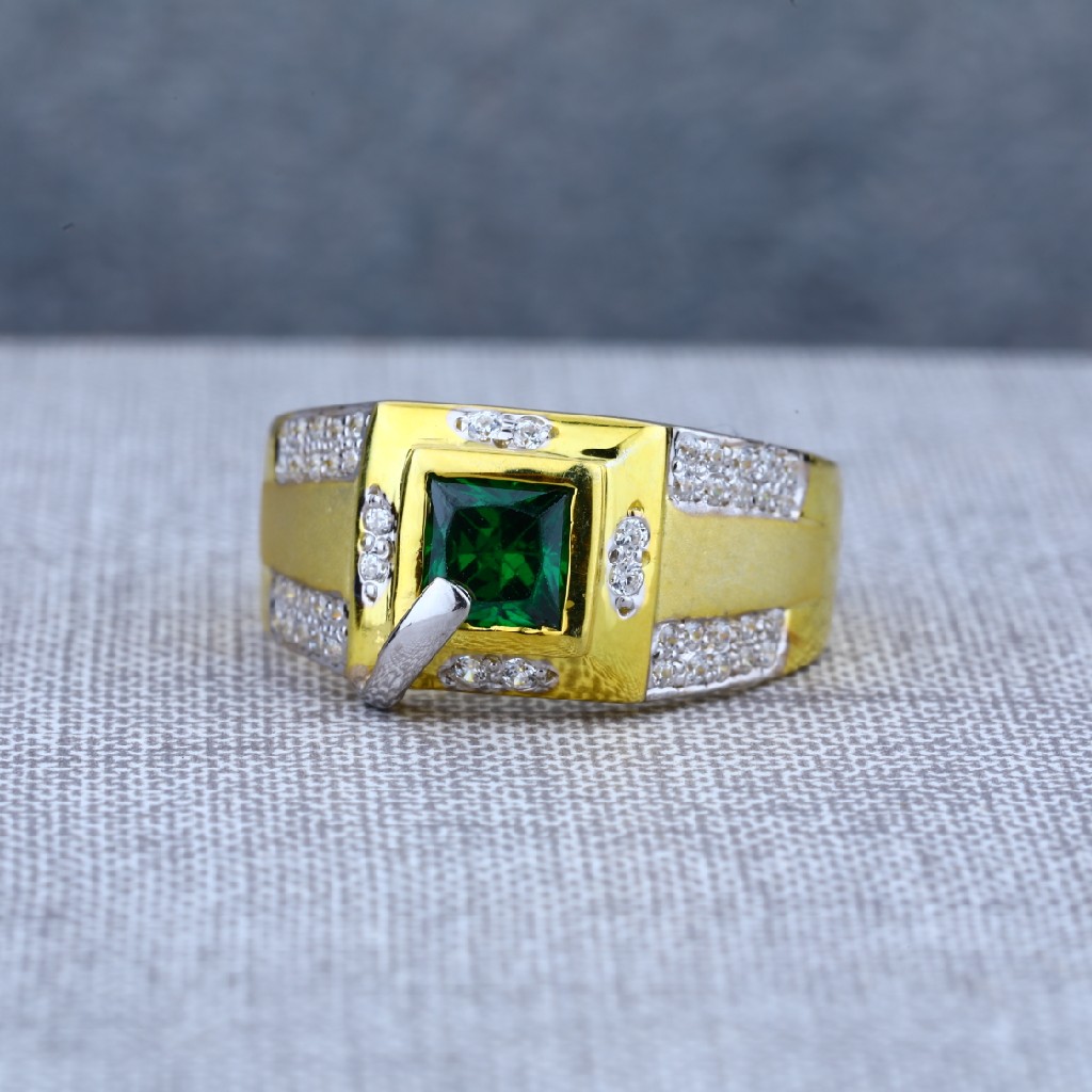 Mens Modern Solitaire Gold 22ct Ring-MSR59 - Image 2