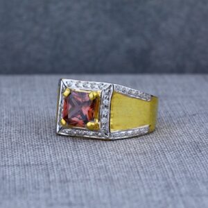 Mens Fancy 916 Gold Solitaire Ring-MSR47