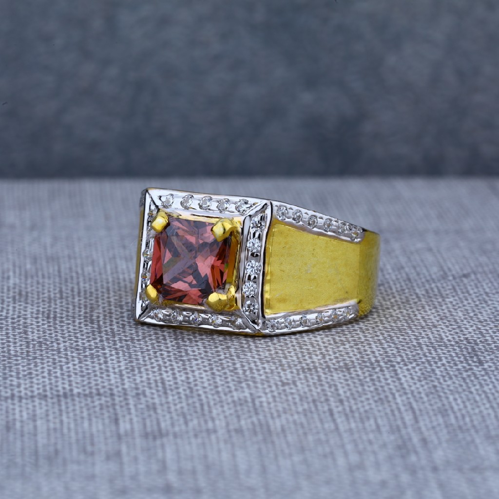 Mens Fancy 916 Gold Solitaire Ring-MSR47