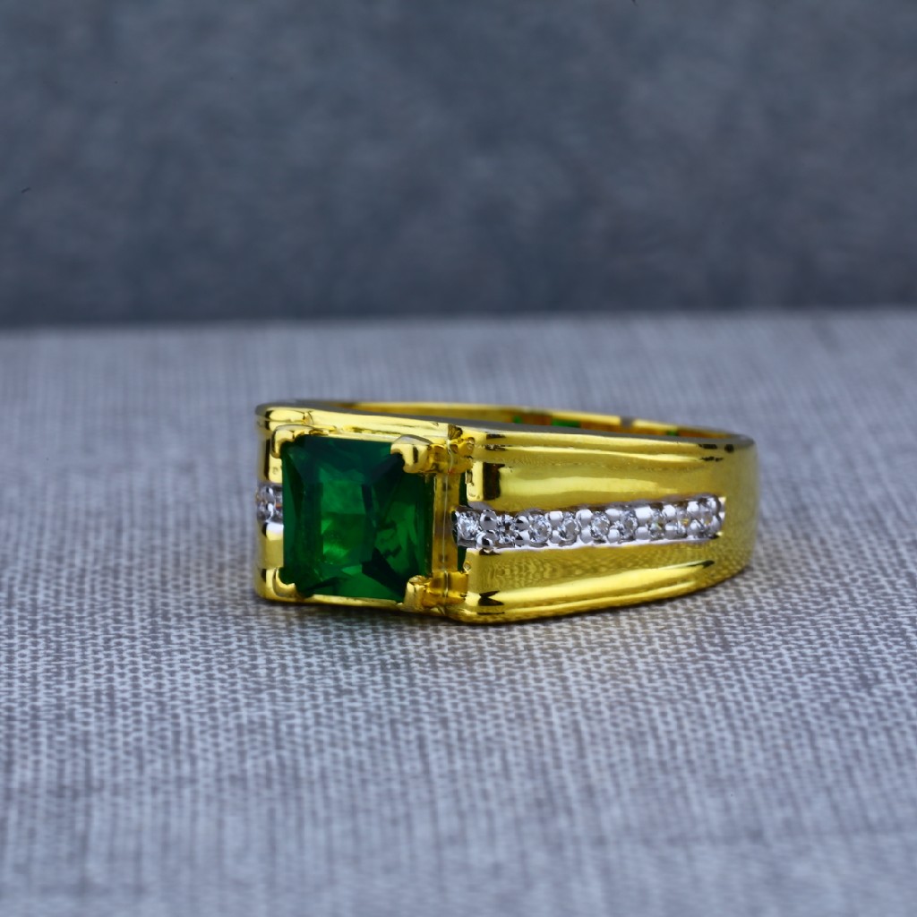 Mens Exclusive Cz Gold Solitaire Ring-MSR40
